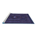 Sideview of Machine Washable Persian Blue Traditional Rug, wshtr1133blu