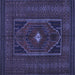 Square Persian Blue Traditional Rug, tr1133blu