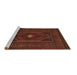 Sideview of Machine Washable Persian Brown Traditional Rug, wshtr1133brn