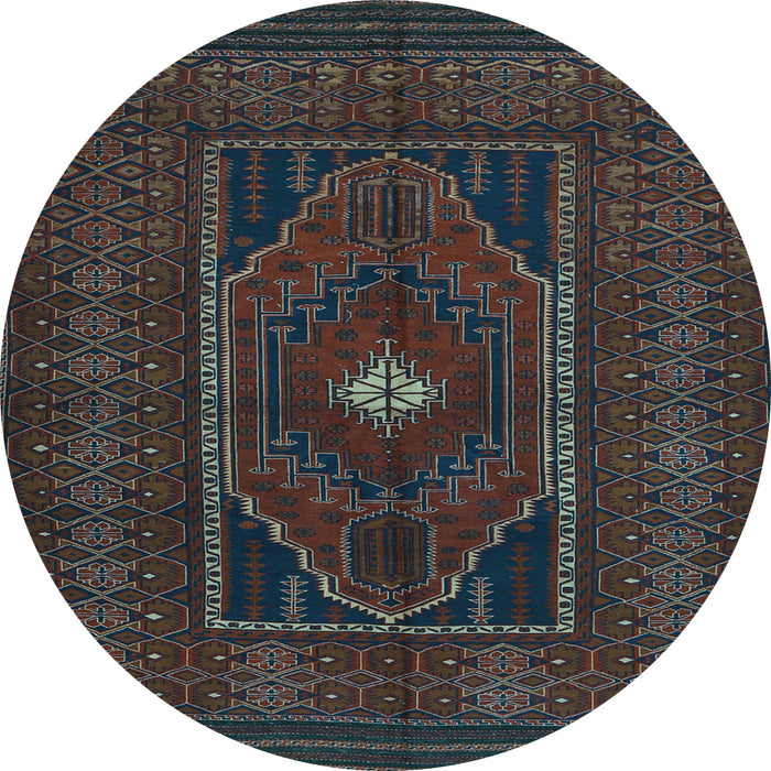 Round Persian Light Blue Traditional Rug, tr1133lblu
