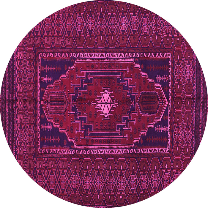 Round Machine Washable Persian Pink Traditional Rug, wshtr1133pnk