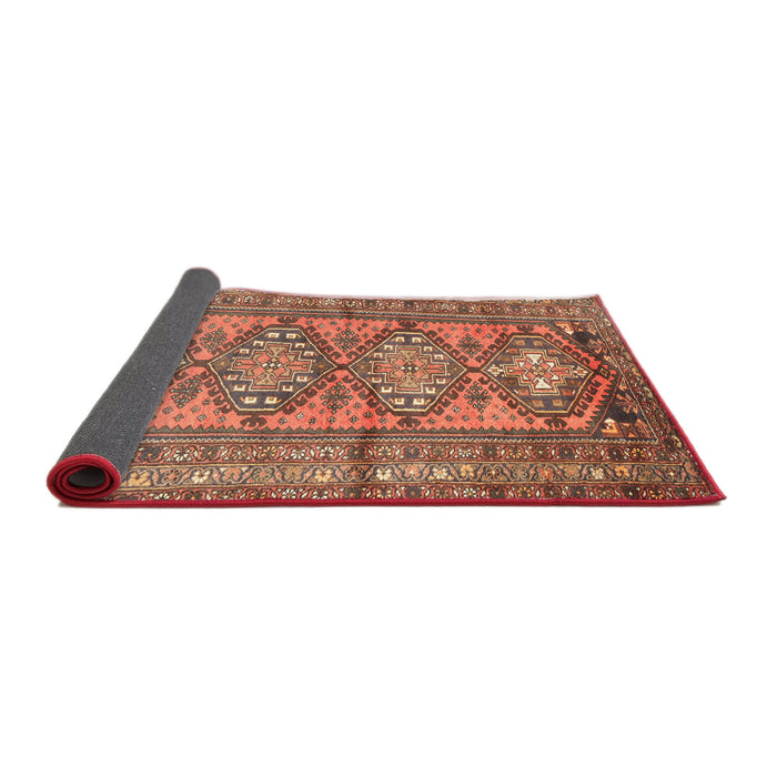 Sideview of Traditional Fire Brick Red Persian Rug, tr1134