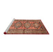 Sideview of Machine Washable Traditional Fire Brick Red Rug, wshtr1134