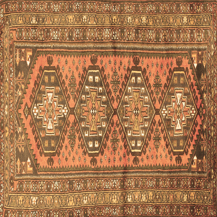 Square Persian Brown Traditional Rug, tr1134brn