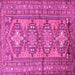 Square Machine Washable Persian Pink Traditional Rug, wshtr1134pnk