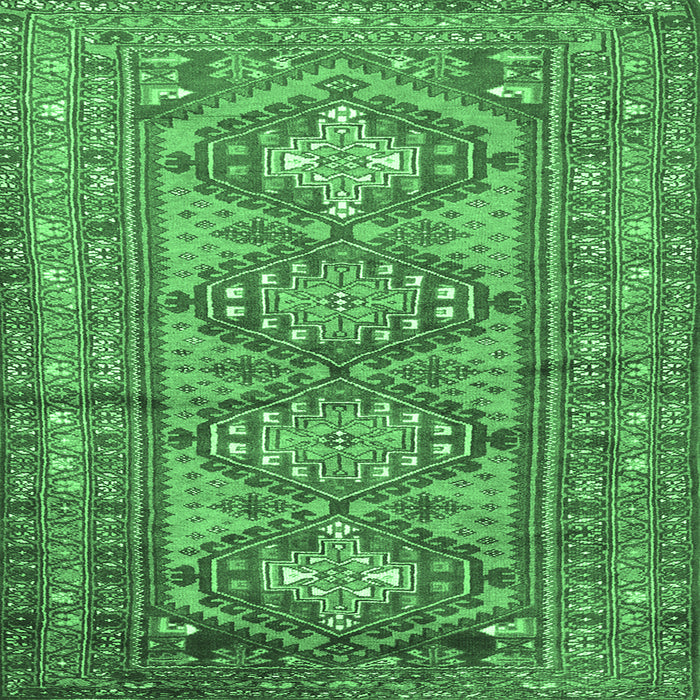 Square Machine Washable Persian Emerald Green Traditional Area Rugs, wshtr1134emgrn