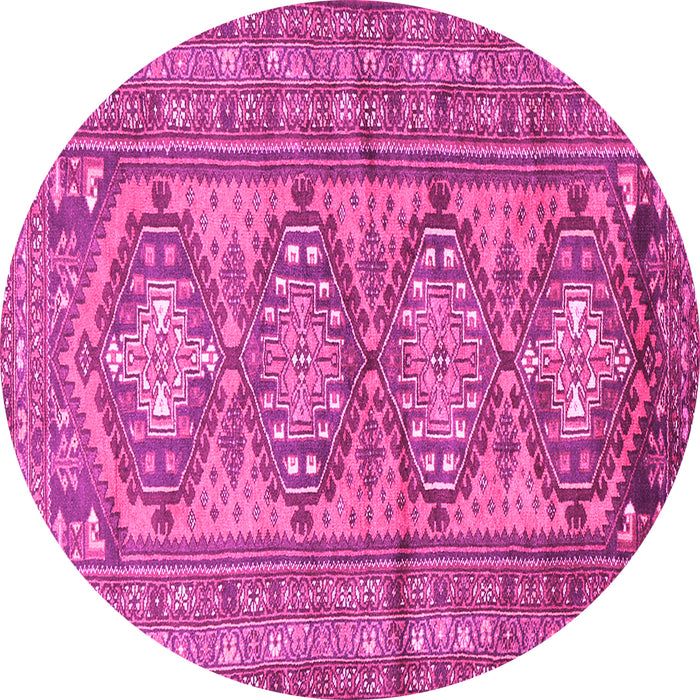 Round Persian Pink Traditional Rug, tr1134pnk