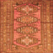 Round Machine Washable Persian Orange Traditional Area Rugs, wshtr1134org