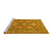 Sideview of Machine Washable Persian Yellow Traditional Rug, wshtr1134yw