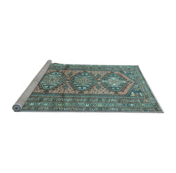 Sideview of Machine Washable Persian Light Blue Traditional Rug, wshtr1134lblu