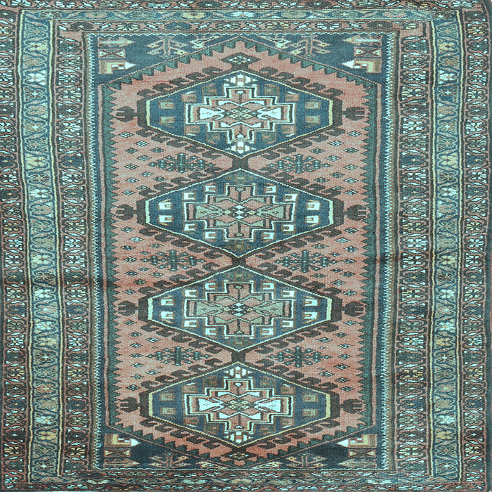 Square Machine Washable Persian Light Blue Traditional Rug, wshtr1134lblu