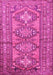 Machine Washable Persian Pink Traditional Rug, wshtr1134pnk