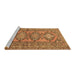 Sideview of Machine Washable Persian Brown Traditional Rug, wshtr1134brn