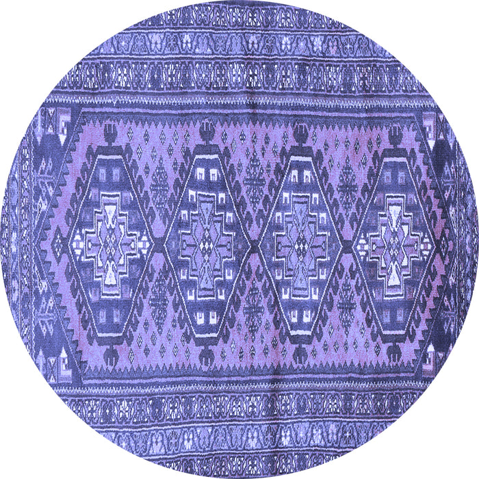Round Machine Washable Persian Blue Traditional Rug, wshtr1134blu