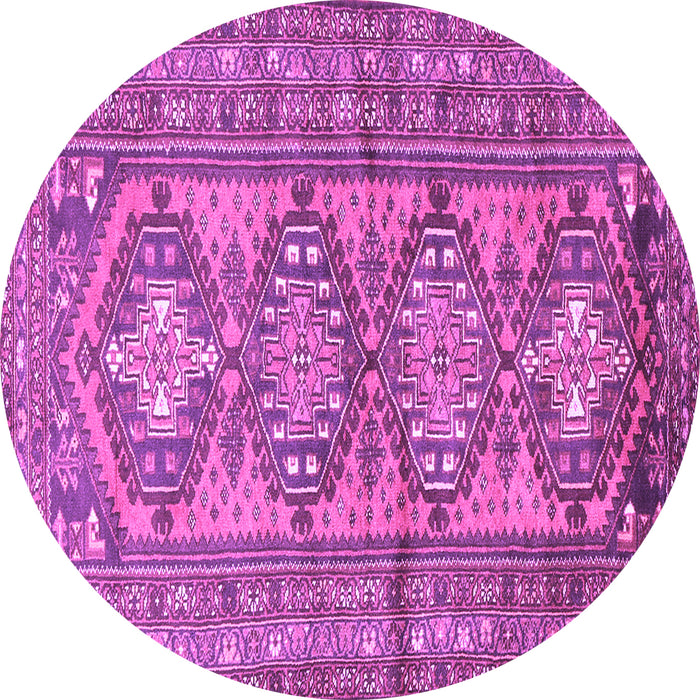 Round Persian Purple Traditional Rug, tr1134pur