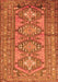 Serging Thickness of Machine Washable Persian Orange Traditional Area Rugs, wshtr1134org