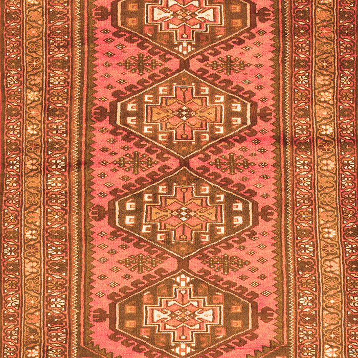 Serging Thickness of Machine Washable Persian Orange Traditional Area Rugs, wshtr1134org