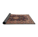 Sideview of Traditional Light Copper Gold Medallion Rug, tr1135