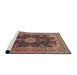 Sideview of Machine Washable Traditional Light Copper Gold Rug, wshtr1135