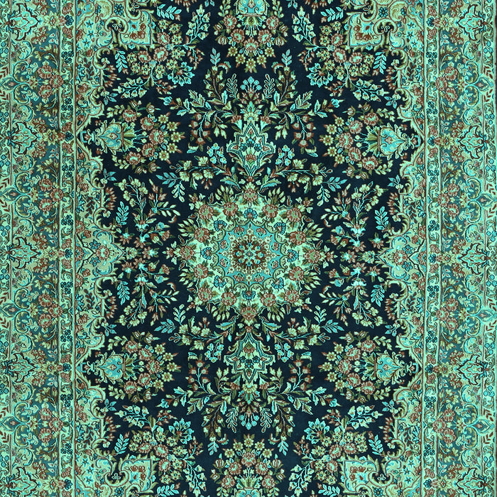 Medallion Turquoise Traditional Rug, tr1135turq