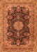 Serging Thickness of Machine Washable Medallion Orange Traditional Area Rugs, wshtr1135org