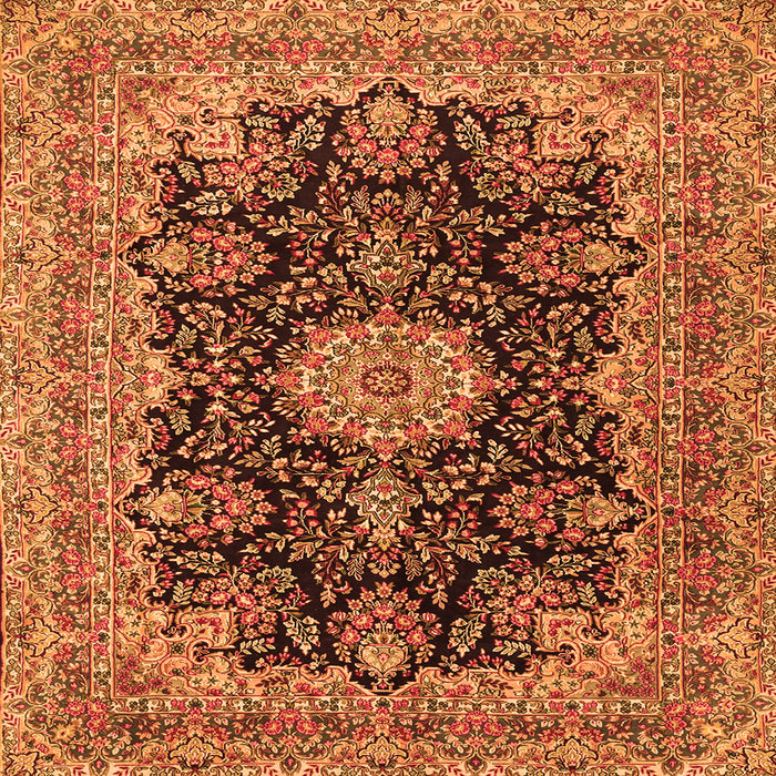 Serging Thickness of Medallion Orange Traditional Rug, tr1135org