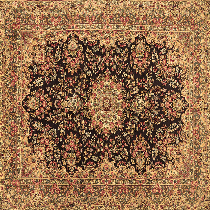 Square Medallion Brown Traditional Rug, tr1135brn