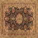 Square Medallion Brown Traditional Rug, tr1135brn