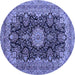 Round Medallion Blue Traditional Rug, tr1135blu