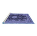 Sideview of Machine Washable Medallion Blue Traditional Rug, wshtr1135blu