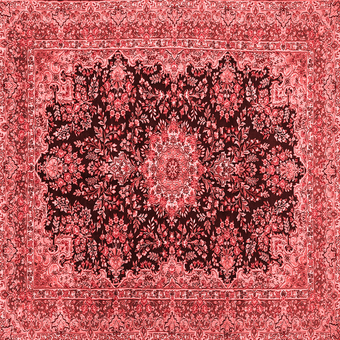 Machine Washable Medallion Red Traditional Rug, wshtr1135red