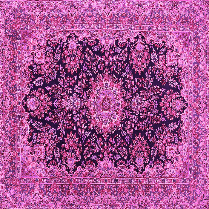 Square Medallion Pink Traditional Rug, tr1135pnk