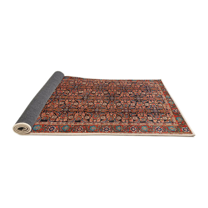 Sideview of Traditional Saffron Red Persian Rug, tr1136
