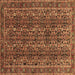 Square Persian Brown Traditional Rug, tr1136brn