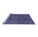 Sideview of Machine Washable Persian Blue Traditional Rug, wshtr1136blu