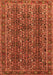 Serging Thickness of Machine Washable Persian Orange Traditional Area Rugs, wshtr1136org