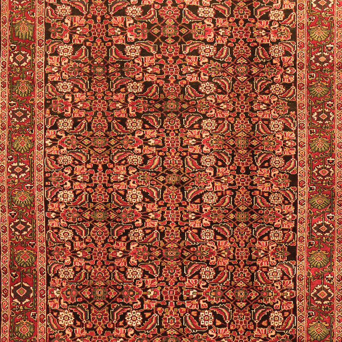 Serging Thickness of Machine Washable Persian Orange Traditional Area Rugs, wshtr1136org