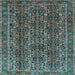 Square Persian Light Blue Traditional Rug, tr1136lblu