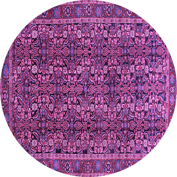 Round Persian Purple Traditional Rug, tr1136pur