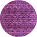 Round Persian Purple Traditional Rug, tr1136pur