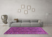 Machine Washable Persian Purple Traditional Area Rugs in a Living Room, wshtr1136pur