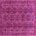 Square Machine Washable Persian Pink Traditional Rug, wshtr1136pnk