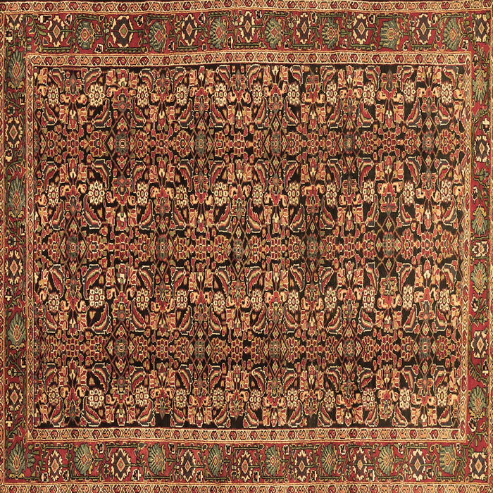 Square Machine Washable Persian Brown Traditional Rug, wshtr1136brn