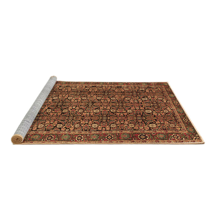 Sideview of Machine Washable Persian Brown Traditional Rug, wshtr1136brn