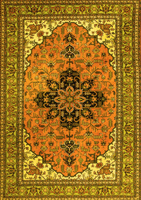 Medallion Yellow Traditional Rug, tr1137yw