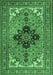 Machine Washable Medallion Emerald Green Traditional Area Rugs, wshtr1137emgrn