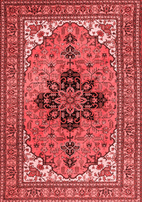 Medallion Red Traditional Rug, tr1137red