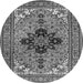 Square Medallion Gray Traditional Rug, tr1137gry