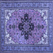 Square Medallion Blue Traditional Rug, tr1137blu