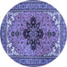 Round Medallion Blue Traditional Rug, tr1137blu